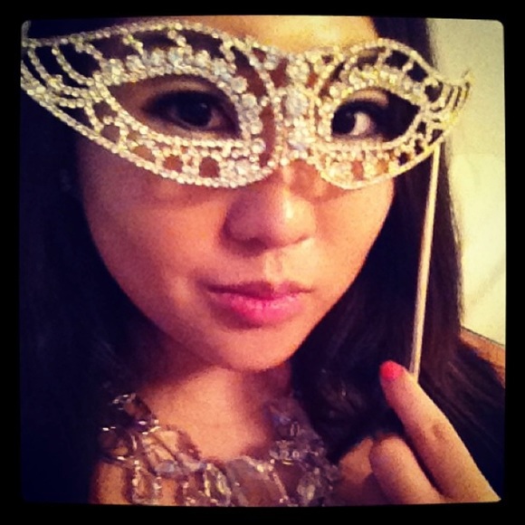 BCBG Max Azria Crystal Masquerade Mask (handheld) - Picture 7 of 8